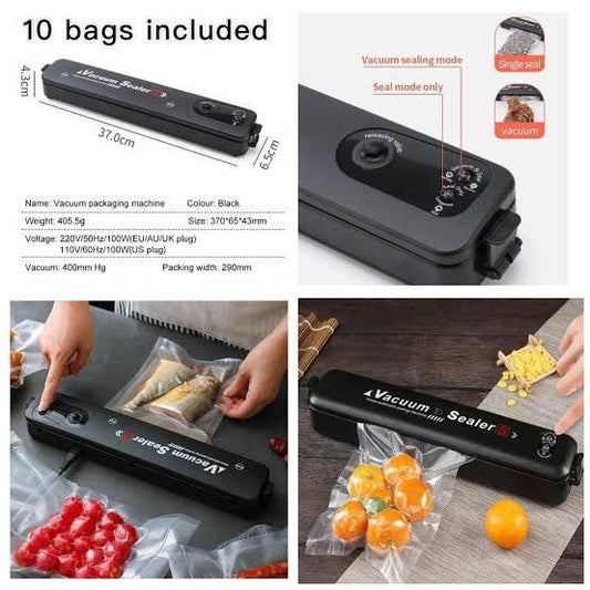 Automatic Electric Vacuum Sealer Machine (Includes 10 Vacuum Bags)